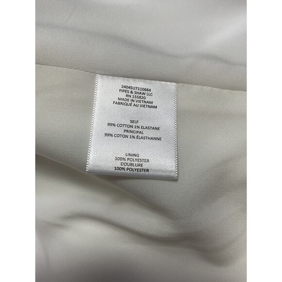 Veronica Beard 'Isola' White Cotton Stretch V-Neck Jacket Size 2 - NWT - Picture 5 of 5